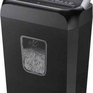 Paper Shredder for Home Use, 3.4 Gal Wastebasket, 6 Sheet Crosscut Paper Credit Cards, Staples, and Clips Shredder for Home Office Use, Portable Handle Design