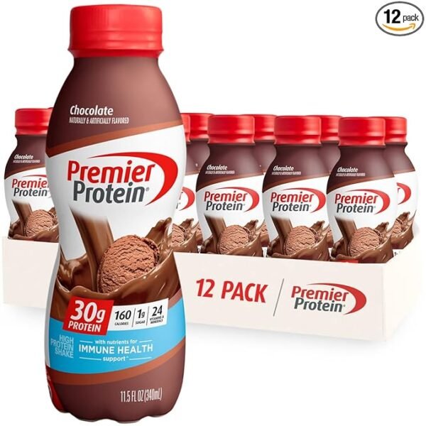 remier Protein Shake, Chocolate, 30g Protein 1g Sugar 24 Vitamins Minerals Nutrients to Support Immune Health, 11.5 fl oz (Pack of 12)
