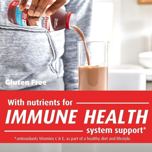 remier Protein Shake, Chocolate, 30g Protein 1g Sugar 24 Vitamins Minerals Nutrients to Support Immune Health, 11.5 fl oz (Pack of 12) - Image 3